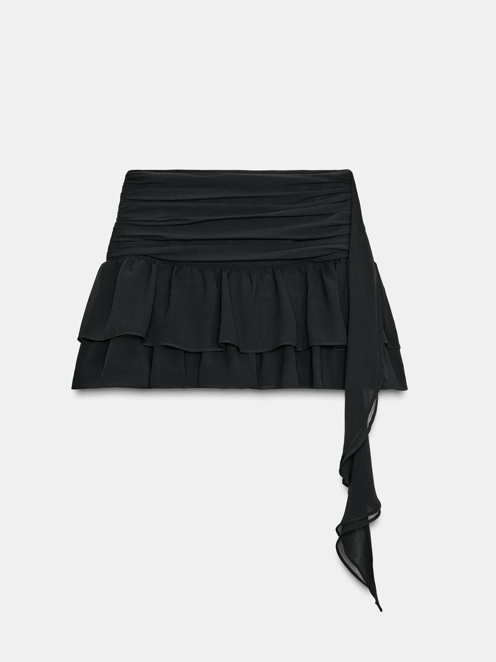 Zara Pleated Ruffle Skort - Black